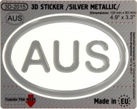 125 x 83 mm AUS Australia gel 3D domed decals badges silver sticker