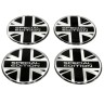 Special Edotion British Black flag Chrome 3d domed car wheel center cap emblems stickers decals, chrome