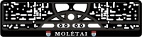 License plate frame MOLĖTAI silkscreen inscription white with polymer stickers