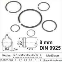8 mm Retaining ring outer, retaining rings for shafts spring steel