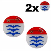 2 pcs. Ø30 mm Number Plate Stickers Gel Domed Decals Badges Moletai coat of arms