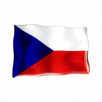 75 x 50 mm Iškilus polimerinis lipdukas Čėkijos vėliava