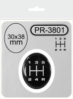 30 x 38 mm Raised gear lever handle sticker /PR-3801