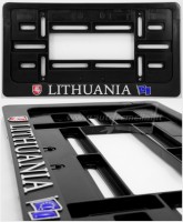 Number Plate Surrounds Holder embossed with the inscription Lithuania with the Lithuanian coat of arms and the EU flag, for numbers 300x150 mm