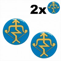 2 pcs. Ø30 mm Number Plate Stickers Gel Domed Decals Badges Mazeikiai coat of arms