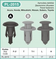 PL-2015A Plastmasiniai laikikliai automobiliams