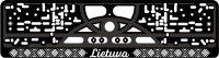 License plate frame Lithuania silkscreen inscription in white with national stripe