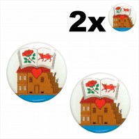 2 pcs. Ø30 mm Number Plate Stickers Gel Domed Decals Badges Ukmerge coat of arms