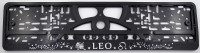 Number Plate Surrounds Holder chrome embossed Zodiac signs LION