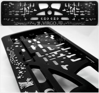 Number Plate Surrounds Holder embossed Zodiac signs VIRGIN
